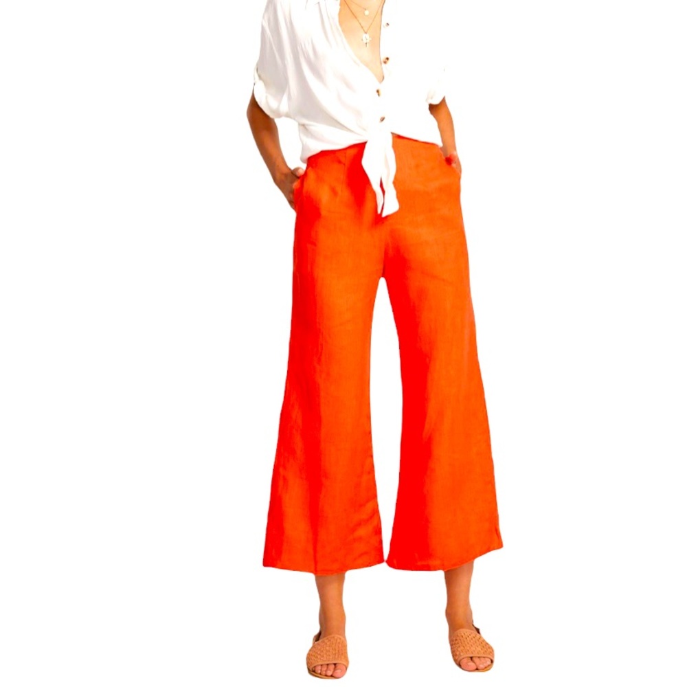 Faithful the brand Tomas tangerine linen pants